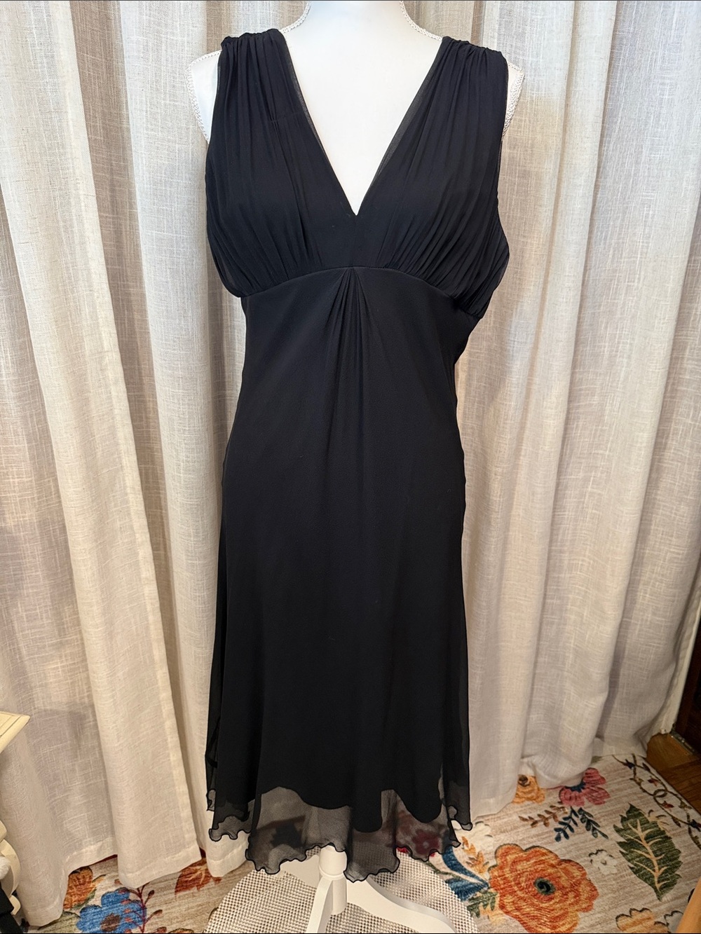 Jonathan Martin Studio Black Silk Sleeveless Cocktail Dress Size 12